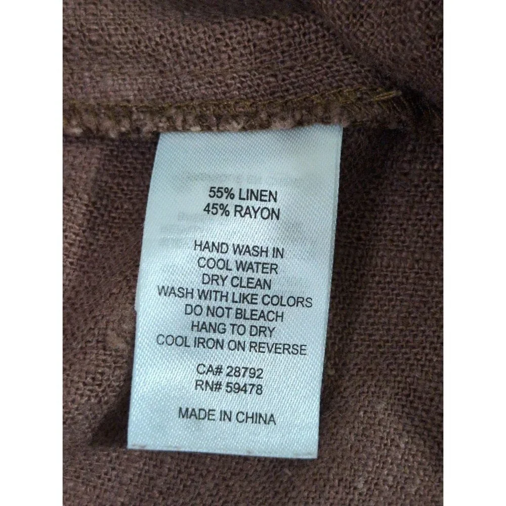 House Of Harlow Pants Womens 4 Brown Tailored Cargo Linen Blend Career Casual - Picture 7 of 10
